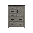 Picket House Furnishings Montauk Solid Wood 5-Drawer Gentleman's Chest in Gray