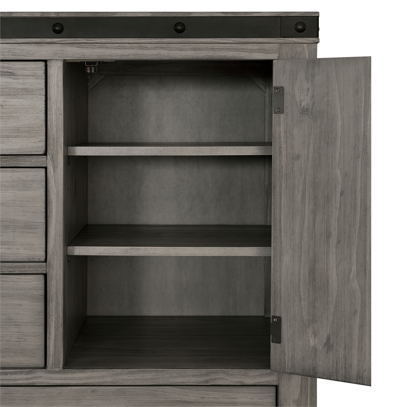 Picket House Furnishings Montauk Solid Wood 5-Drawer Gentleman's Chest in Gray