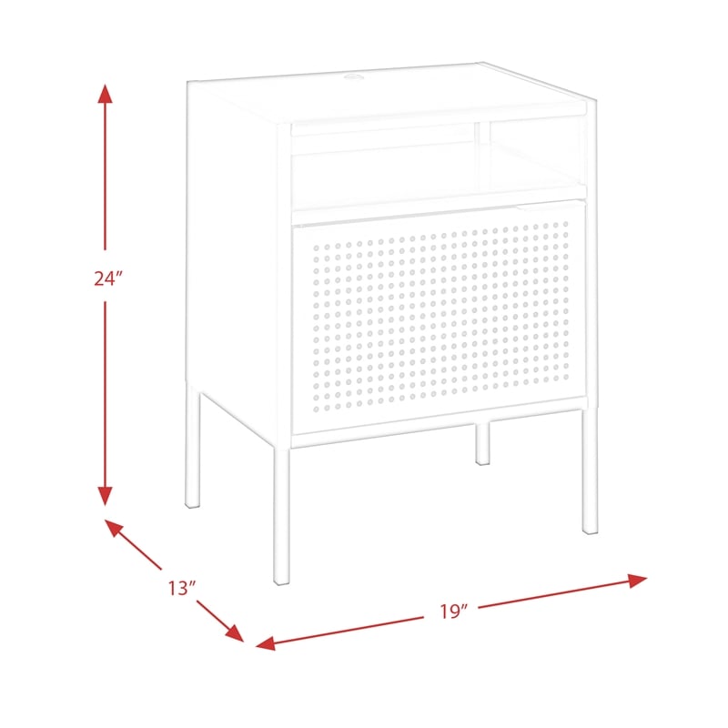 Picket House Furnishings Gemma Metal Nightstand with USB Port in Black