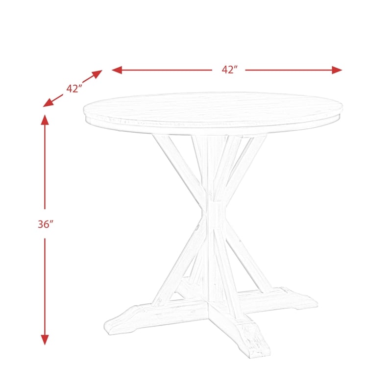 Picket House Keaton Round Counter Height 5PC Dining Set-Table and Four Stools