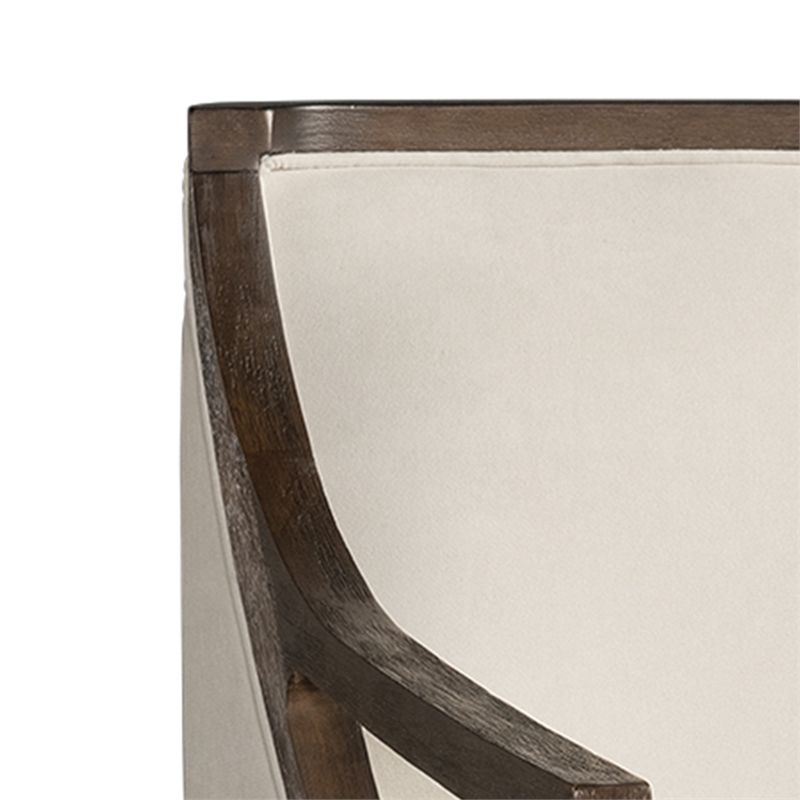 Picket House Furnishings Dayna Beige Accent Chair with Brown Frame