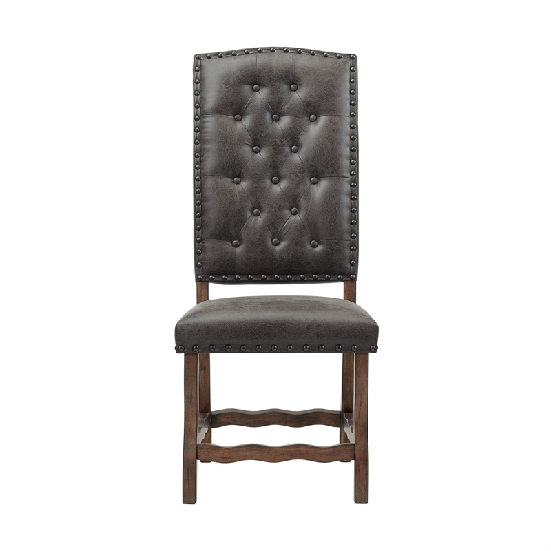 Picket House Hayward 7PC Dining Set-Table and Six Tufted Tall Back Chairs
