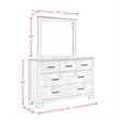 Picket House Furnishings Adam 7-Drawer Wood Dresser with Mirror in Gray