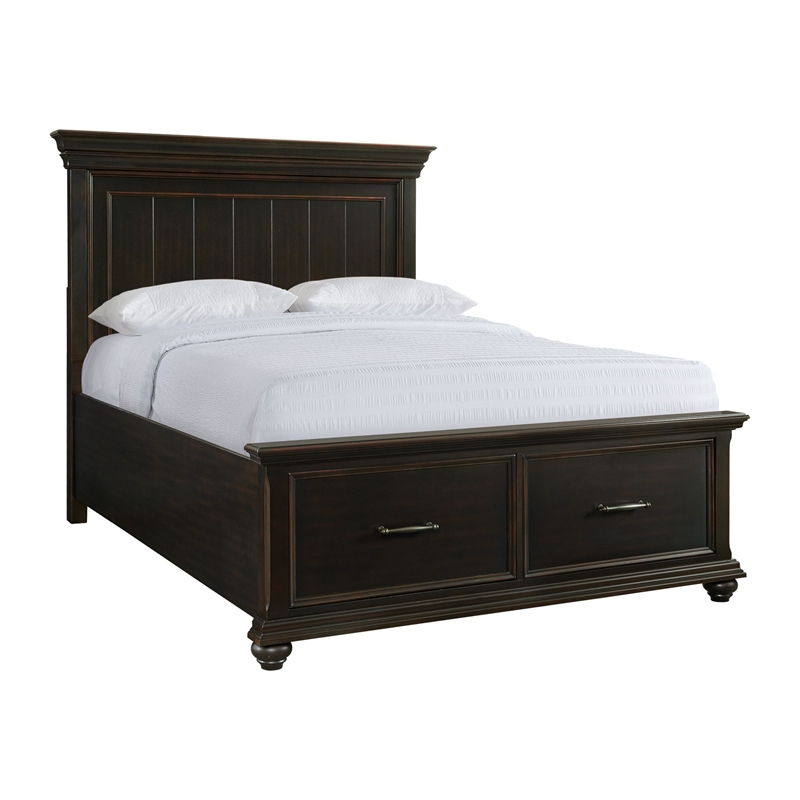 Picket House Furnishings Brooks Queen Platform Storage 4PC Bedroom Set in Black