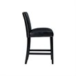 Picket House Furnishings Pia Faux Leather Counter Side Chair in Black (Set of 2)