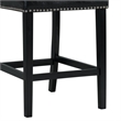 Picket House Furnishings Pia Faux Leather Counter Side Chair in Black (Set of 2)