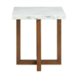 Picket House Furnishings Meyers Marble Square End Table in White