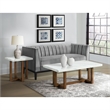 Picket House Furnishings Meyers Marble Square End Table in White
