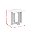 Picket House Furnishings Meyers Marble Square End Table in White