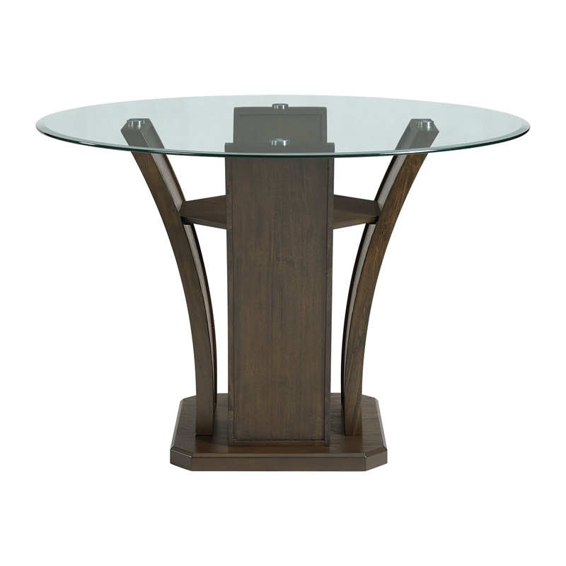 Picket House Furnishings Simms 5 Piece Round Counter Height Dining Set in Brown