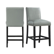 Picket House Furnishings Pia Faux Leather Counter Height Side Chair Set in Grey