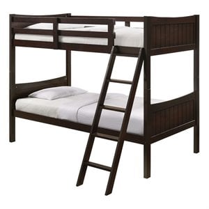 Picket House Furnishings Santino Twin Over Twin Bunk Bed in Espresso