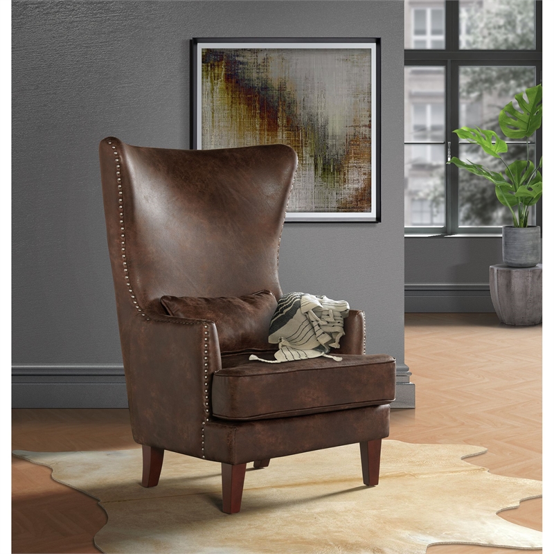 Picket House Furnishings Elia Chair with Chrome Nails In Sierra Toffee