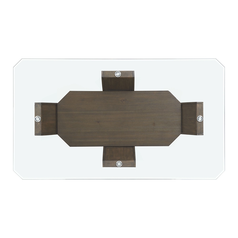 Picket House Furnishings Simms Rectangular Counter Table in Walnut