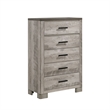 Picket House Furnishings Adam 5-Piece Twin Panel Bedroom Set in Gray