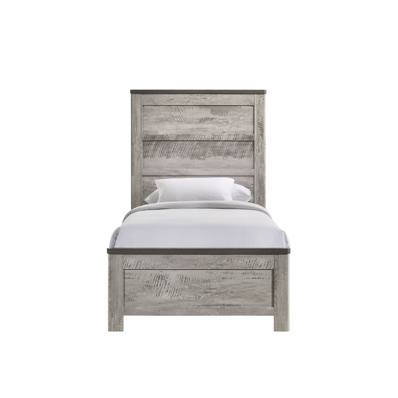 Picket House Furnishings Adam Twin Panel Bed in Gray