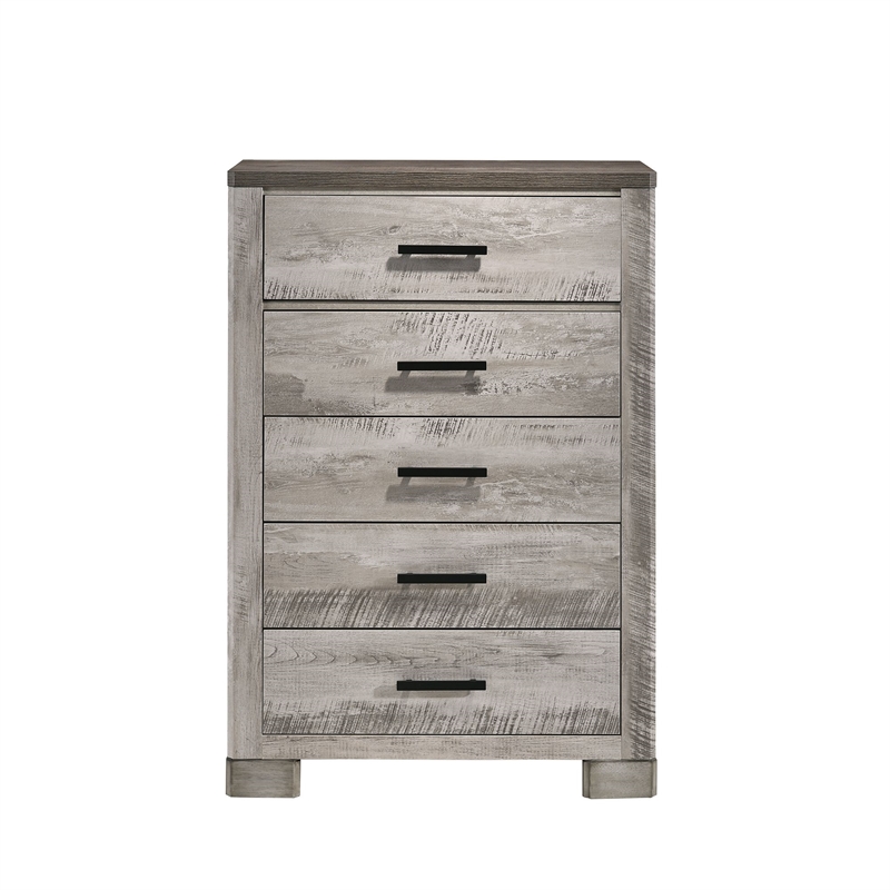 Picket House Furnishings Adam Full Panel 5PC Bedroom Set in Gray