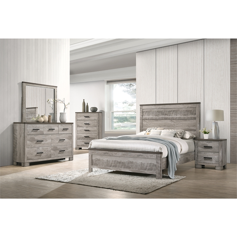Picket House Furnishings Adam Full Panel 4PC Bedroom Set in Gray