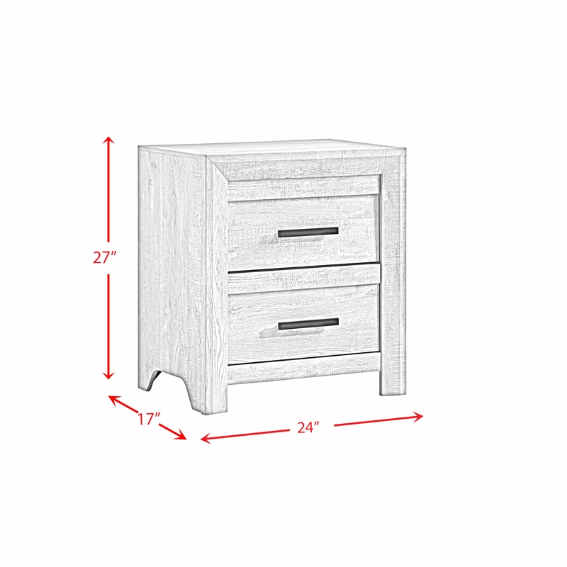 Picket House Furnishings Keely 2-Drawer Nightstand in White