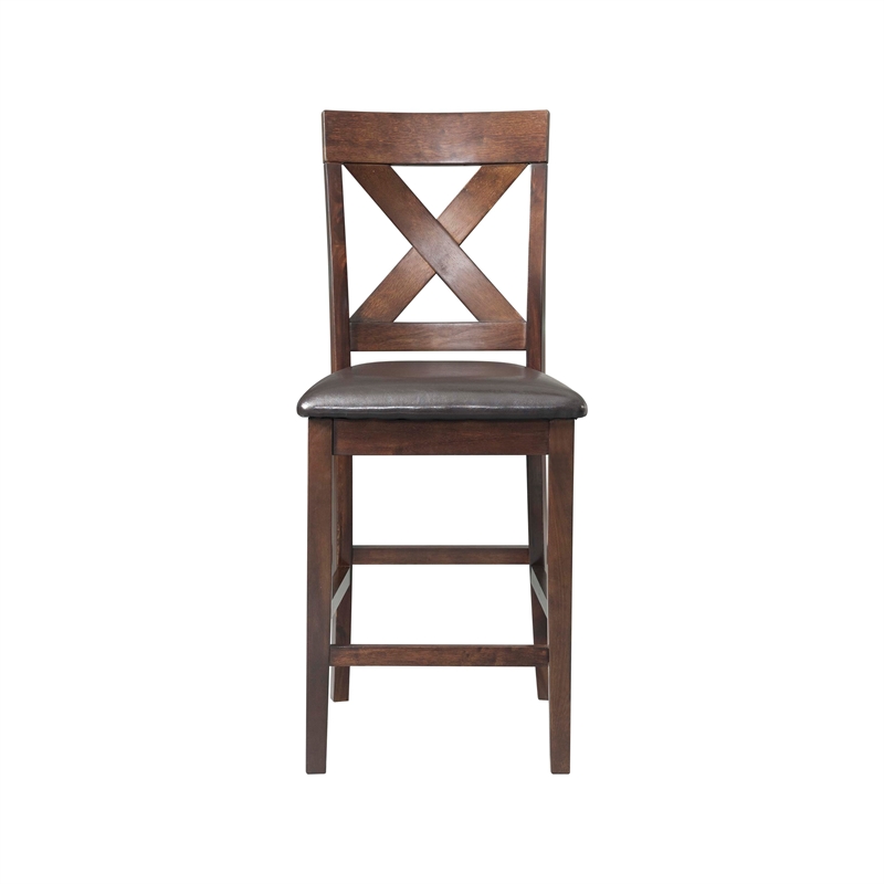 Picket House Furnishings Alexa Counter Height Side Chair Set in Cherry