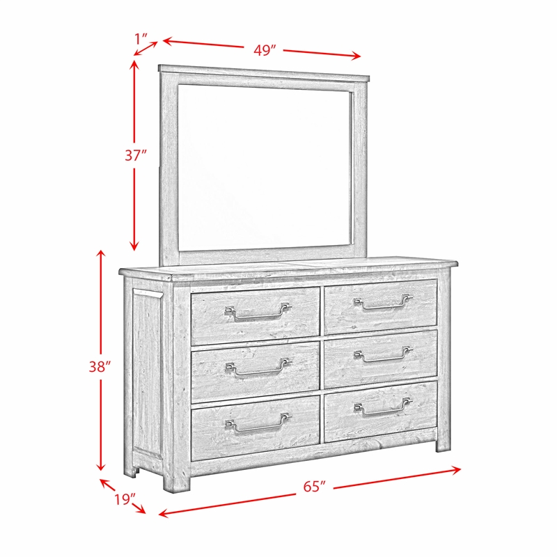 Picket House Furnishings Memphis King Panel 5PC Bedroom Set in Grey