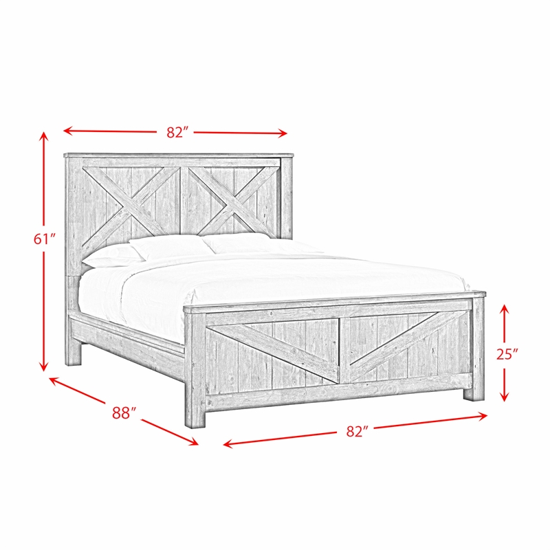 Picket House Furnishings Memphis King Panel 5PC Bedroom Set in Grey