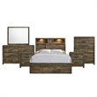 Picket House Furnishings Beckett King Bookcase Panel 6PC Bedroom Set w/Bluetooth