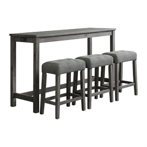Picket House Furnishings Wood Multi-Purpose Bar Table Set in Charcoal