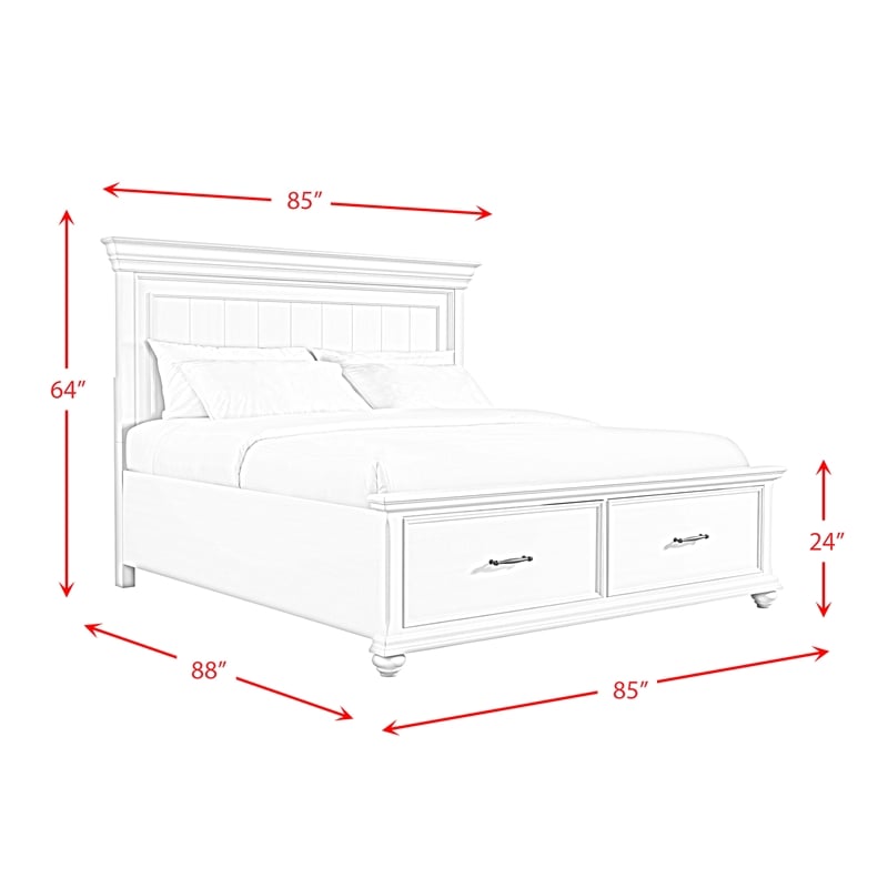 Picket House Furnishings Brooks King Platform Storage 5PC Bedroom Set in Gray
