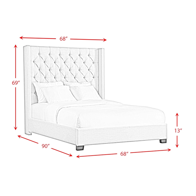 Picket House Furnishings Arden Queen Tufted Upholstered Bed in Charcoal