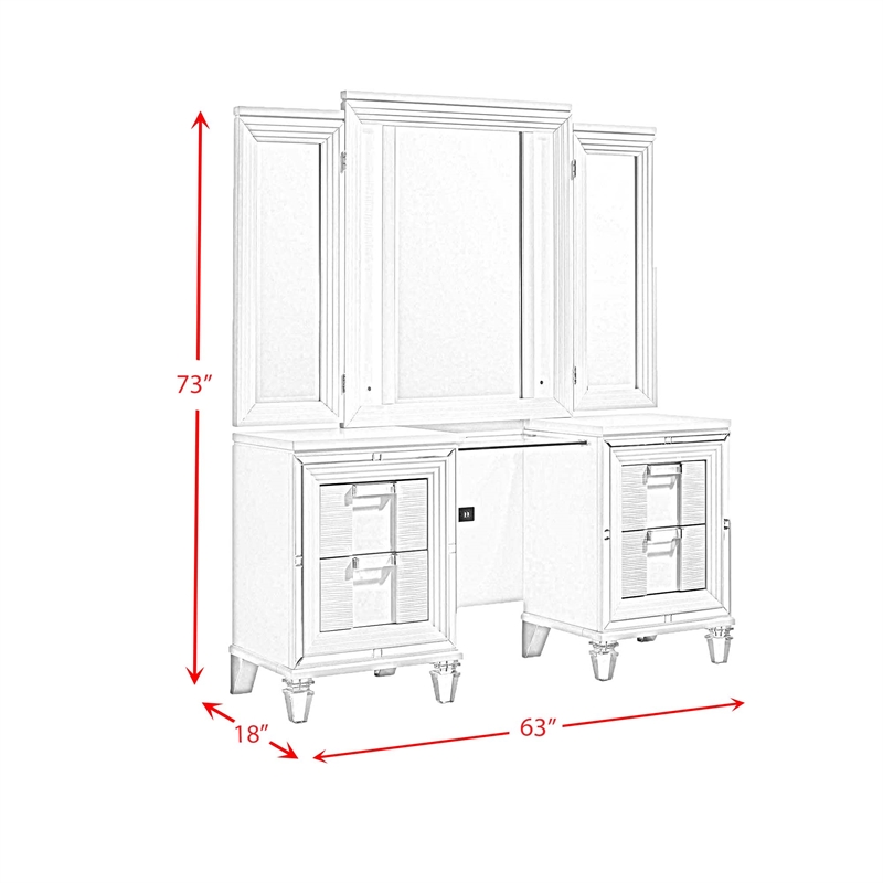 Picket House Furnishings Charlotte 3PC Vanity Set in White