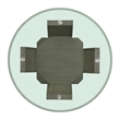 Picket House Furnishings Simms Round Dining Table in Grey