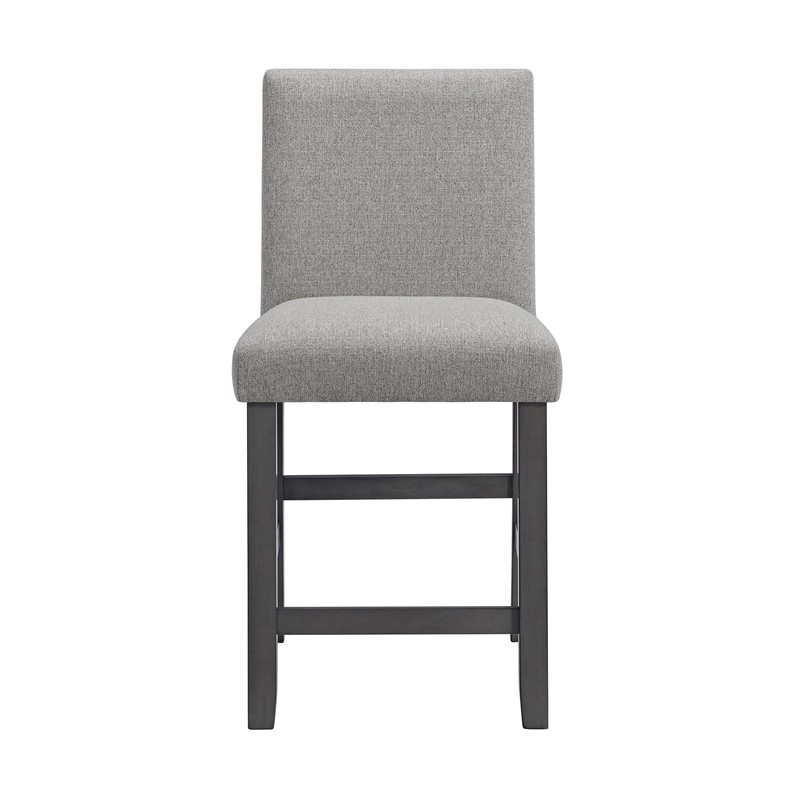 Picket House Furnishings Hester Counter Side Set Chair with Gray Fabric in Grey