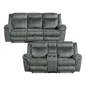 Picket House Furnishings Tasso 2PC Living Room Set in FB367 Charcoal