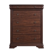 Picket House Furnishings Stark Wood 5-Drawers Bedroom Chest in Cherry