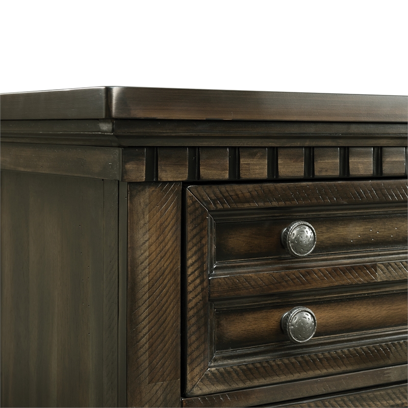 Picket House Furnishings Windom 5-Drawer Chest in Charcoal