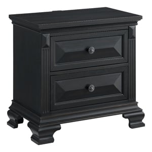 Picket House Furnishings Sumner 2-Drawer Nightstand with USB in Black