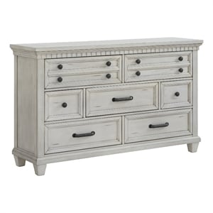 Picket House Furnishings Windom 7-Drawer Dresser in Antique White