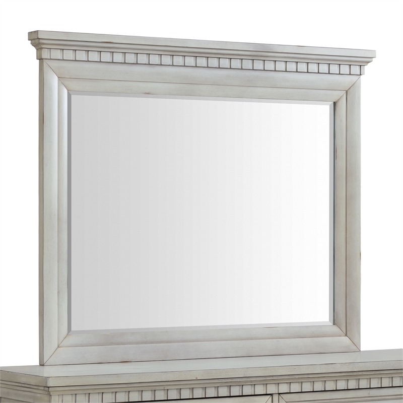 Picket House Furnishings Windom Dresser and Mirror Set in Antique White