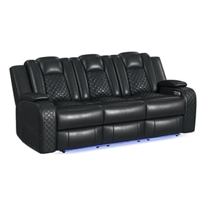 Picket House Furnishings Amias Power Motion Sofa - Pebble Black