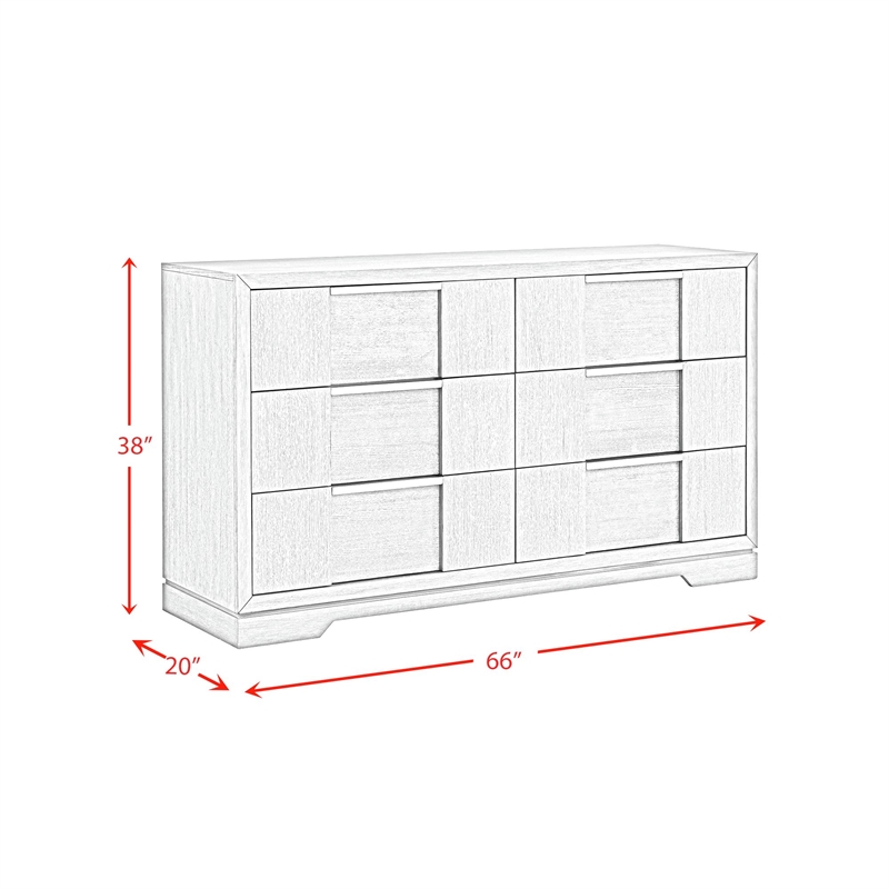 Picket House Furnishings Argo 6-Drawer Dresser in Gray