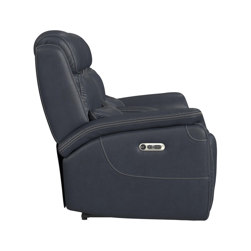 Picket House Furnishings Florin Power Motion Loveseat - Pebble Navy