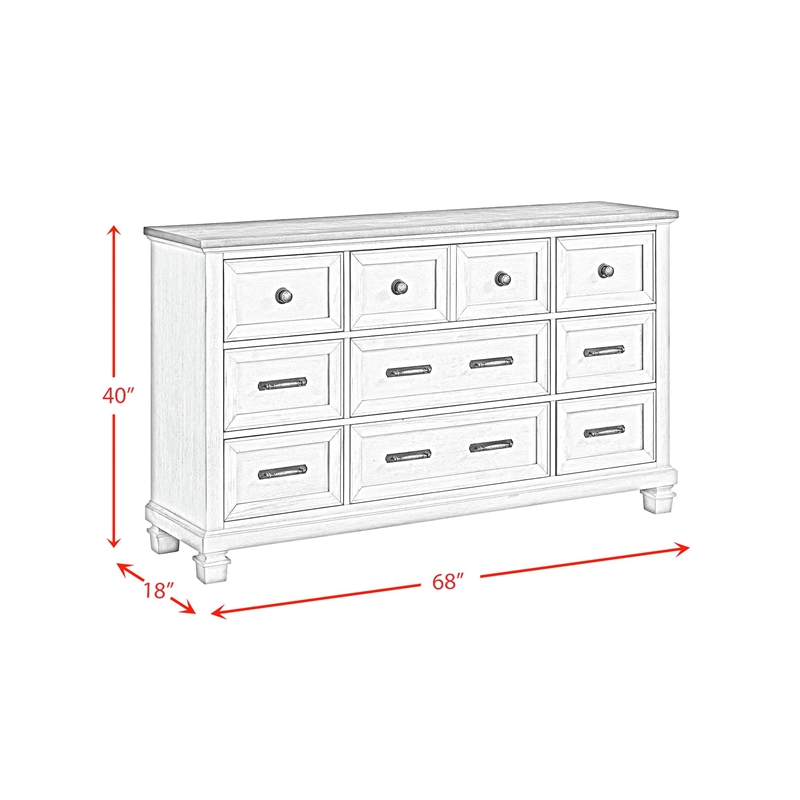 Picket House Furnishings Bloomfield Dresser in Medium Brown & Washed Stone