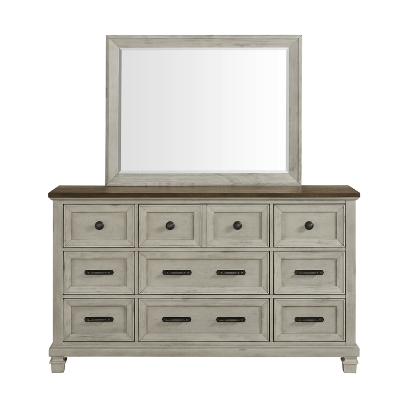 Picket House Furnishings Bloomfield Dresser & Mirror Set - Medium Brown