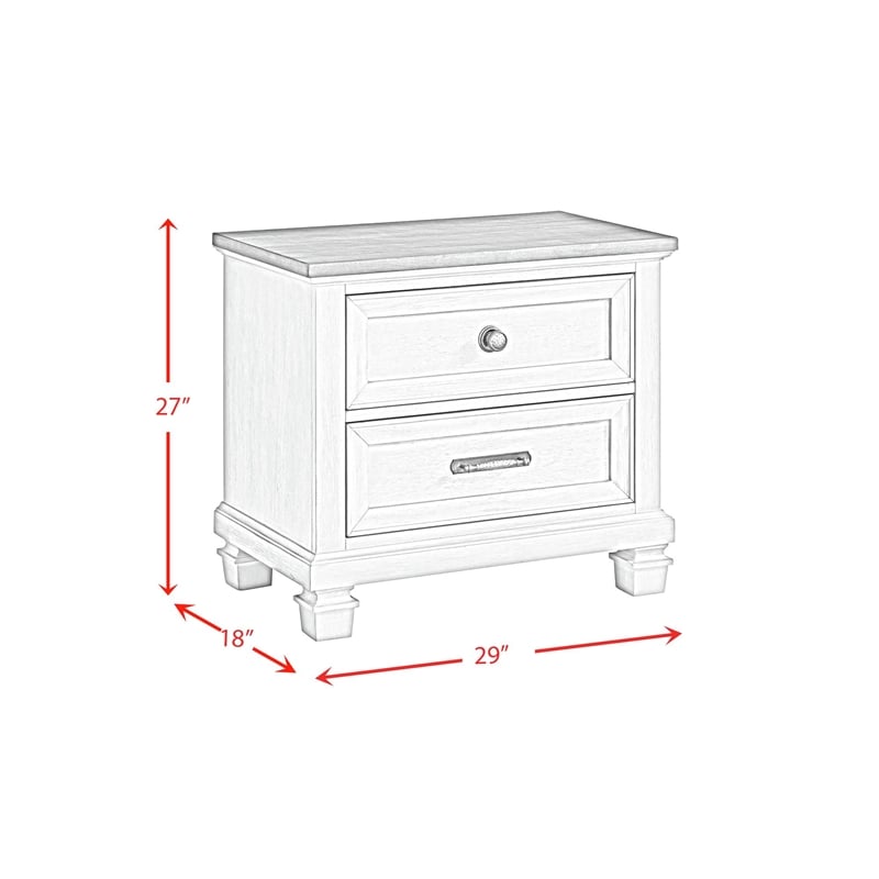 Picket House Furnishings Bloomfield 2-Drawer Nightstand with USB - Medium Brown