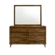 Picket House Furnishings Zuma 6-Drawer Dresser & Mirror in Walnut