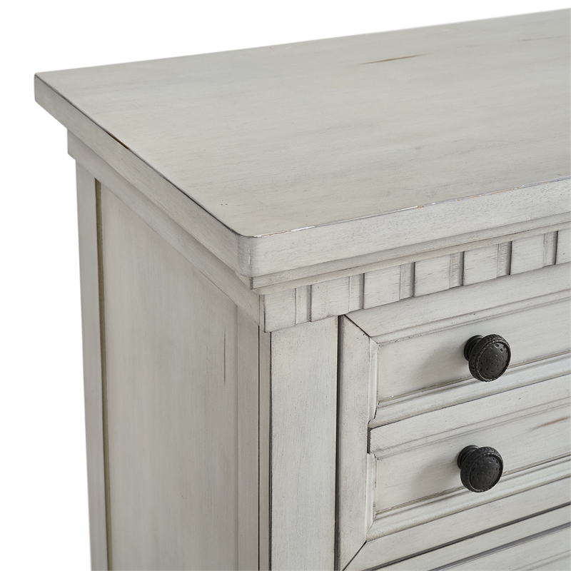 Picket House Furnishings Windom Queen Storage 3PC Bedroom Set in Antique White