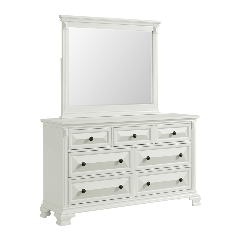 Picket House Furnishings Sumner King Panel 5PC Bedroom Set in Antique White