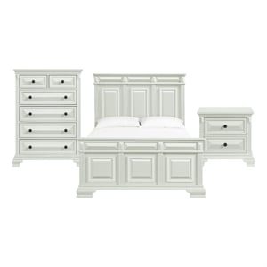 Picket House Furnishings Sumner Queen Panel 3PC Bedroom Set in Antique White