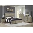 Picket House Furnishings Emiko King Panel 3PC Bedroom Set in Light Gray
